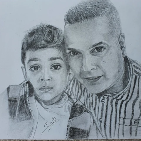 Custom Pencil & Charcoal Portraits 5